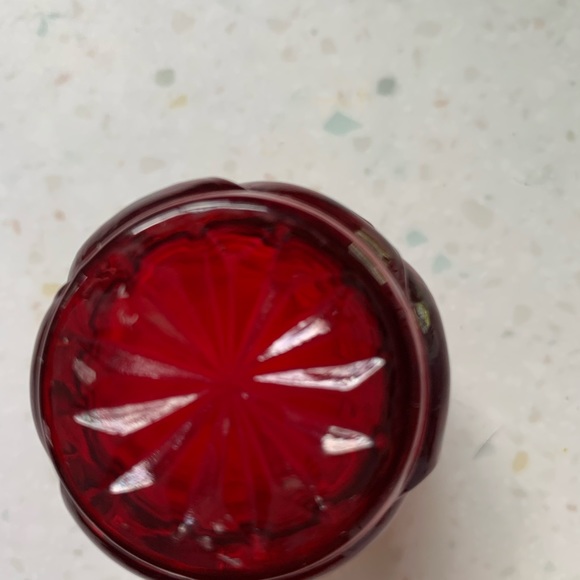 Vintage Red Glass Viking Shot Glass - Picture 2 of 4